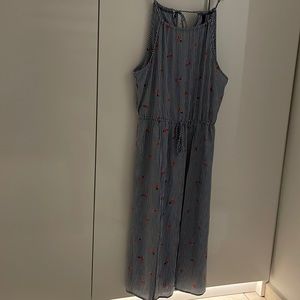 Flower blue romper, XL, tropical